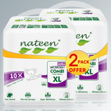 Nateen Super Ultra Incontinence Adult Diaper,X-Large,Waist Size 130-175cm,10 Count Adult Diapers,Disposable Underwear for Men&Women,Briefs with Maximum Absorbency, Leak Protection-4300ml Absorbency.