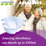 Nateen Super Ultra Incontinence Adult Diaper,X-Large,Waist Size 130-175cm,10 Count Adult Diapers,Disposable Underwear for Men&Women,Briefs with Maximum Absorbency, Leak Protection-4300ml Absorbency.