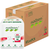 Nateen Combi Plus Incontinence Adult Diaper,X-Large,Waist Size 130-175cm,10 Count Adult Diapers, with Super Absorbent Layer, Leak Guard,Disposable Underwear for Men&Women-3400ml Absorbency.