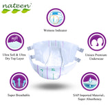 Nateen Super Ultra Incontinence Adult Diaper,X-Large,Waist Size 130-175cm,10 Count Adult Diapers,Disposable Underwear for Men&Women,Briefs with Maximum Absorbency, Leak Protection-4300ml Absorbency.