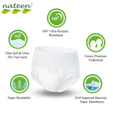 Nateen Hospeen Adult Diapers Pants,Period Pants for Sanitary Protection,Waist Size 80-130cm,Large,Day Unisex Adult Pull Ups,Panty Style Sanitary Pads for Women,Super Soft Fit.