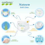 Nateen Soft Line Baby Pants Diapers,Size 4 (9-14kg),Large Baby Pull Ups,Diaper Pants,Super Soft and Breathable Baby Diapers Pants.