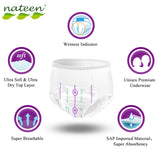 Nateen Flexi Ultra Adult Diapers Pants, ultima absorbency Incontinece Pull Ups,Extra Large,Waist Size 130-170cm,10 Count Adult Pull Ups,Superior Comfort,Excellent Combination of Protection.