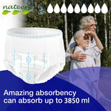 Nateen Flexi Maxi Adult Diapers Pants,Incontinence Night Time Pull Up,Medium,Waist Size 90-130cm,10 Count Adult Pull Ups,Superior Comfort,Excellent Combination of Protection. (10 Count)