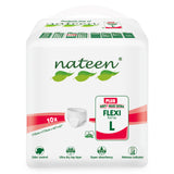 Nateen Flexi Plus Adult Diapers Pants,Incontinence Pull Up,Large,Waist Size 110-170cm,10 Count Adult Pull Ups,Superior Comfort,Excellent Combination of Protection.