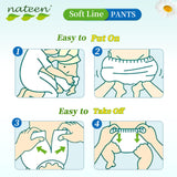 Nateen Soft Line Baby Pants Diapers,Size 4 (9-14kg),Large Baby Pull Ups,Diaper Pants,Super Soft and Breathable Baby Diapers Pants.