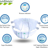 Nateen Combi Maxi Incontinence Adult Diaper,Large,Waist Size 115-150cm,10 Count Adult Diapers,with Maximum Absorbent Layer, Leak Guard,Disposable Underwear for Men&Women,3450ml Absorbency.