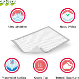Nateen Disposable Underpads, 60 x 90 cm,Incontinence Pads,Diaper Changing Mats for Baby,High Absorbency Bed Pads,Mattress Protector Pads.