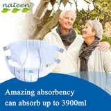 Nateen Combi Maxi Incontinence Adult Diaper,Large,Waist Size 115-150cm,10 Count Adult Diapers,with Maximum Absorbent Layer, Leak Guard,Disposable Underwear for Men&Women,3450ml Absorbency.