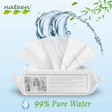 Nateen Baby Wipes, wet Wipes with 90% water for Baby,Multi Purpose Cleaning Baby Wet Wipes With Aloe Vera Extract for Sensitive Skin.