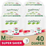 Nateen Flexi Plus Adult Diapers Pants,Incontinence Pull Up,Medium,Waist Size 90-130cm,10 Count Adult Pull Ups,Superior Comfort,Excellent Combination of Protection.