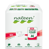 Nateen Combi Plus Incontinence Adult Diaper,Medium,Waist Size 95-125cm, 10 Count Adult Diapers,with Super Absorbent Layer, Leak Guard,Disposable Underwear for Men&Women-2450ml Absorbency.