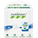 Nateen Combi Maxi Incontinence Adult Diaper,X-Large,Waist Size 130-175cm,10 Count Adult Diapers, with Maximum Absorbent Layer, Leak Guard,Disposable Underwear for Men&Women-3900ml Absorbency.