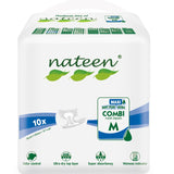 Nateen Combi Maxi Incontinence Adult Diaper,Medium,Waist Size 95-125cm, 10 Count Adult Diapers,with Maximum Absorbent Layer, Leak Guard,Disposable Underwear for Men&Women-3050ml Absorbency.