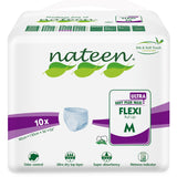 Nateen Flexi Ultra Adult Diapers Pants, ultima absorbency Incontinece Pull Ups, Medium,Waist Size 90-130cm,10 Count Adult Pants diaper,Superior Comfort,Excellent Combination of Protection.