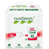 Nateen Combi Plus Incontinence Adult Diaper,X-Large,Waist Size 130-175cm,10 Count Adult Diapers, with Super Absorbent Layer, Leak Guard,Disposable Underwear for Men&Women-3400ml Absorbency.