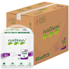 Nateen Combi Ultra Adult Diaper,Large,Waist Size 115-150cm,4150ml Absorbency.