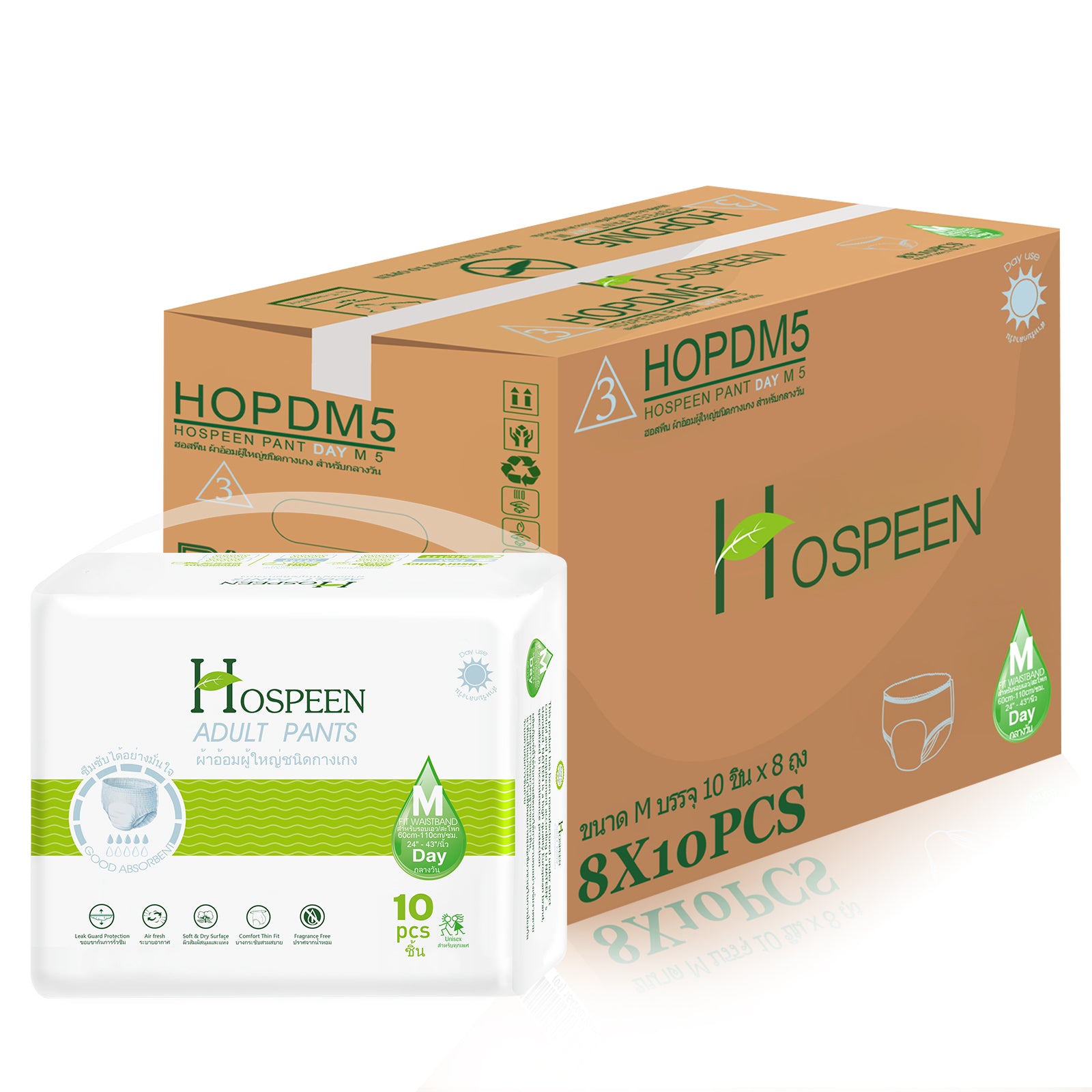 Nateen Hospeen Adult Diapers Pants,Period Panties for Sanitary Protection,Waist Size 60-110cm,Medium,Day Unisex Adult Pull Ups,with 360 Dgree Elastic Waistband,Super Soft Fit.