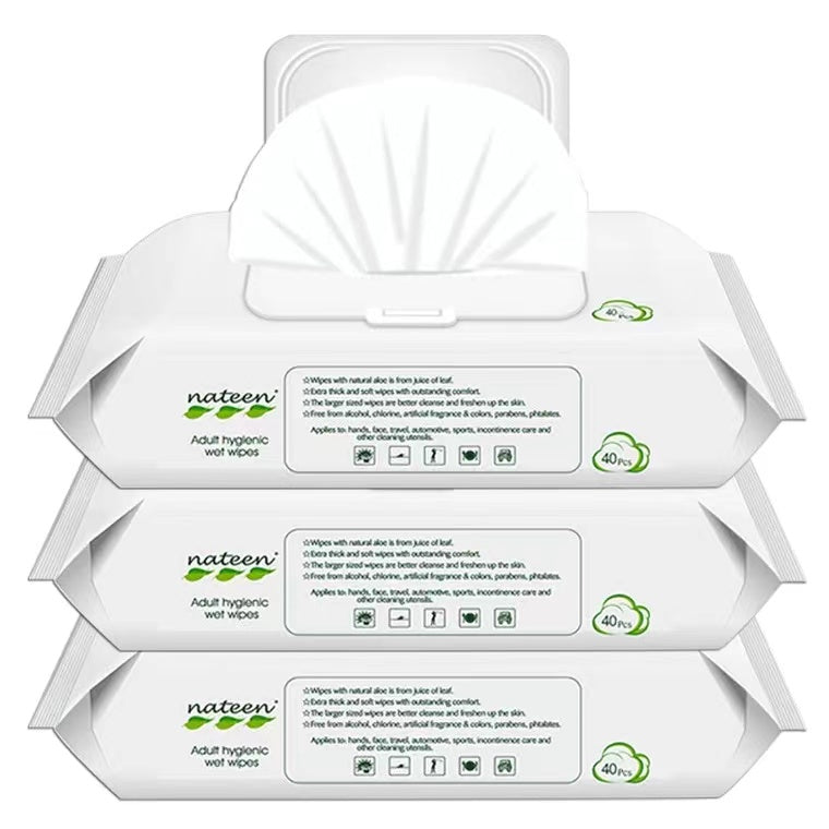 Nateen Multi Purpose Wipes,Pure Water Universal Wipes,40s x 3 Packs (120 Wipes),Big Size Wet Wipes for All Purpose Cleaning,Aleo vera & Jasmine Lotion for Sensitive Skin.