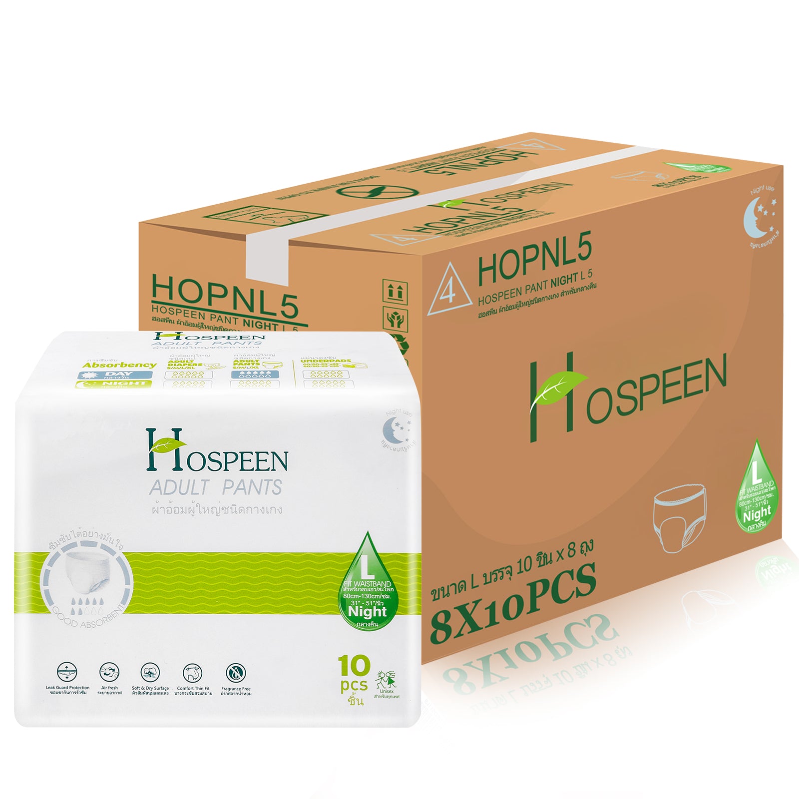 Nateen Hospeen Adult Diapers Pants,Period Pants for Sanitary Protection,Waist Size 80-130cm,Large,Night Unisex Adult Pull Ups,Panty Style Sanitary Pads for Women,Super Soft Fit.