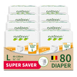 Nateen Flexi Soft Adult Diapers Pants, Incontinence Pull Up,Large,Waist Size 110-170cm,10 Count Adult Pull Ups,Superior Comfort,Excellent Combination of Protection.
