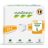 Nateen Flexi Soft Adult Diapers Pants, Incontinence Pull Up,Large,Waist Size 110-170cm,10 Count Adult Pull Ups,Superior Comfort,Excellent Combination of Protection.