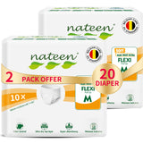 Nateen Flexi Soft Adult Diapers Pants, Incontinence Pull Up,Medium,Waist Size 90-130cm,10 Count Adult Pull Ups,Superior Comfort, Excellent Combination of Protection.